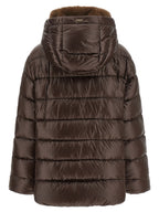 Brown Polyamide Full-Length Jacket