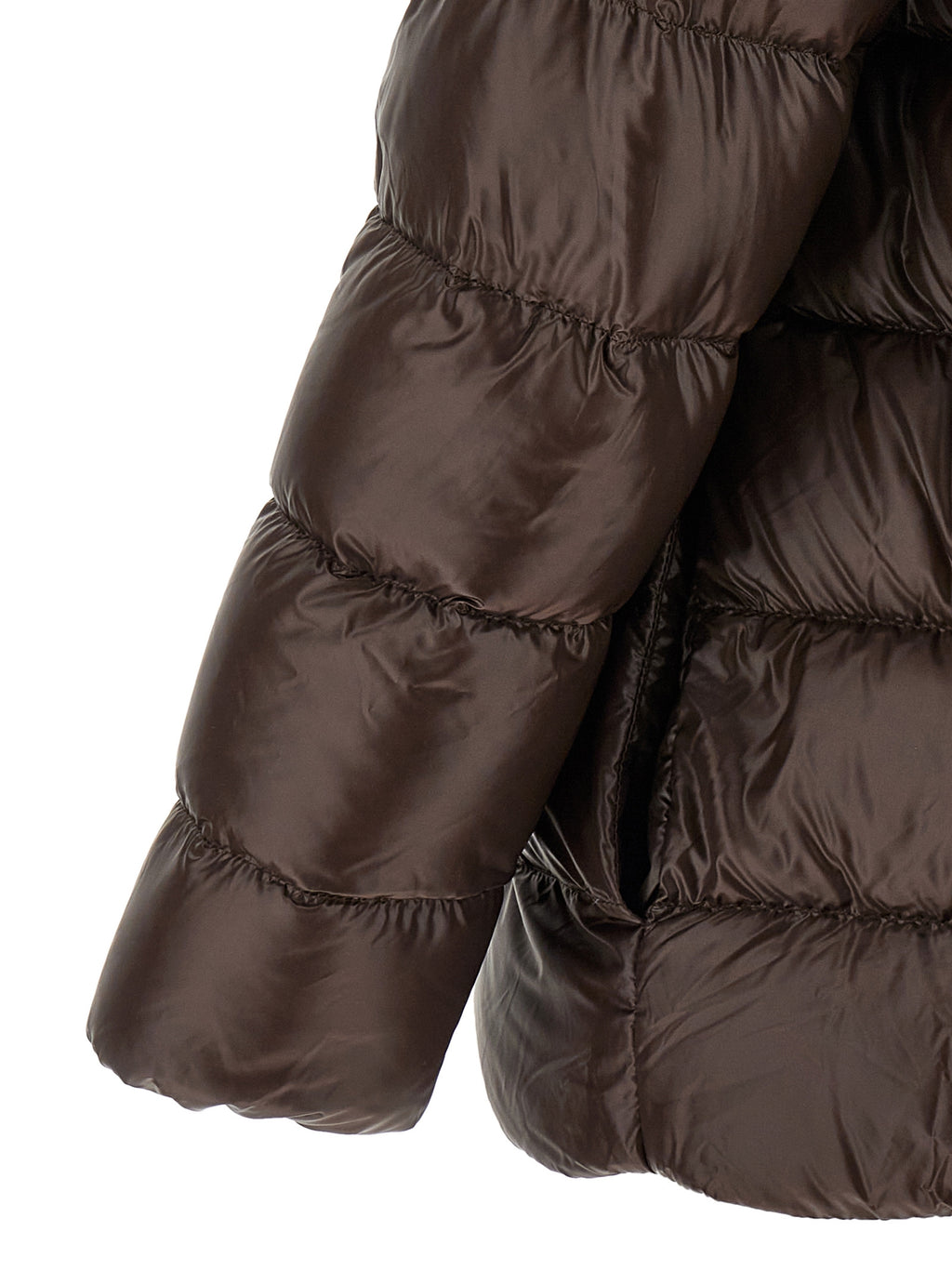 Brown Polyamide Full-Length Jacket