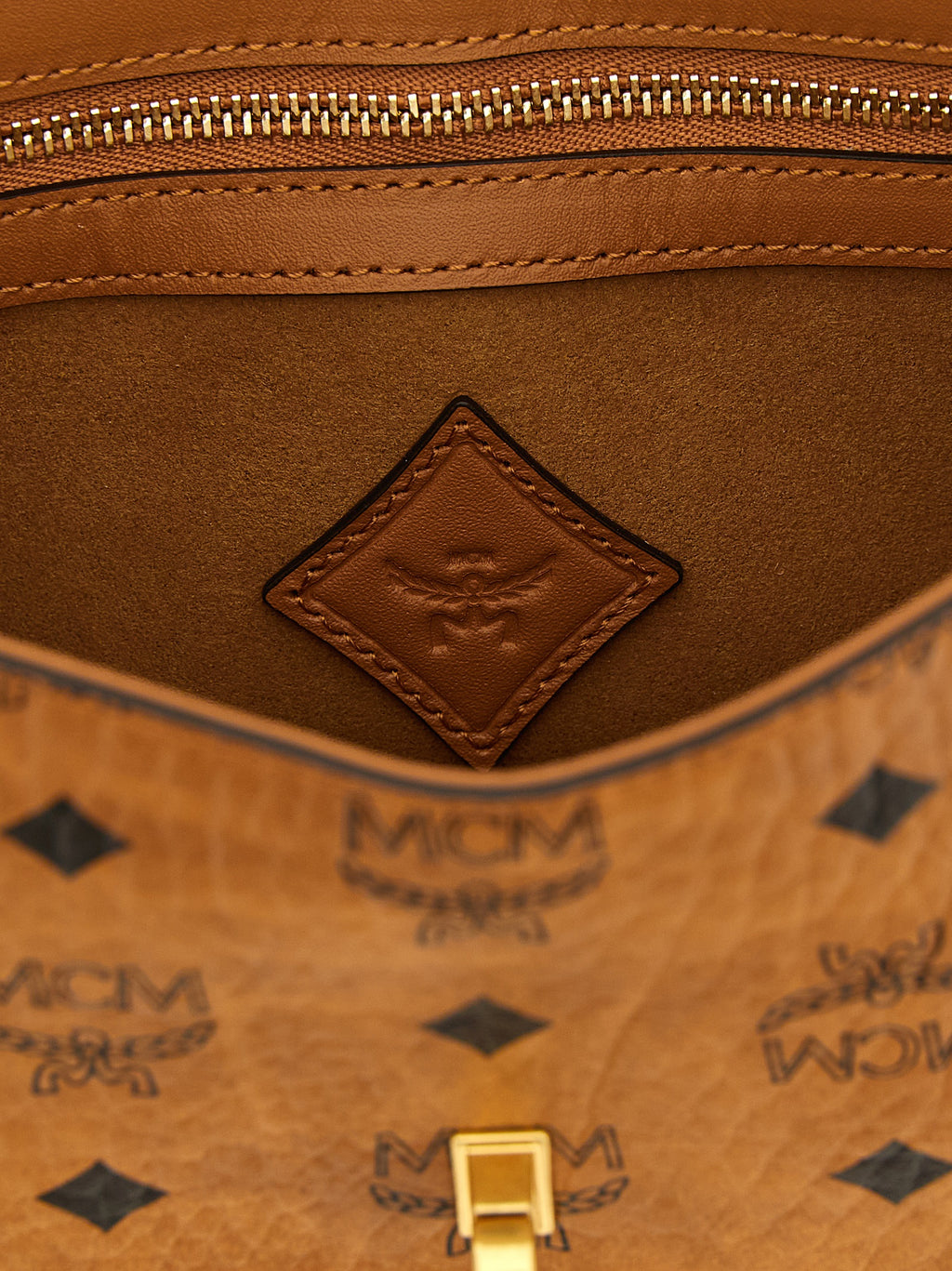 Brown Polyethylene Shoulder Bag