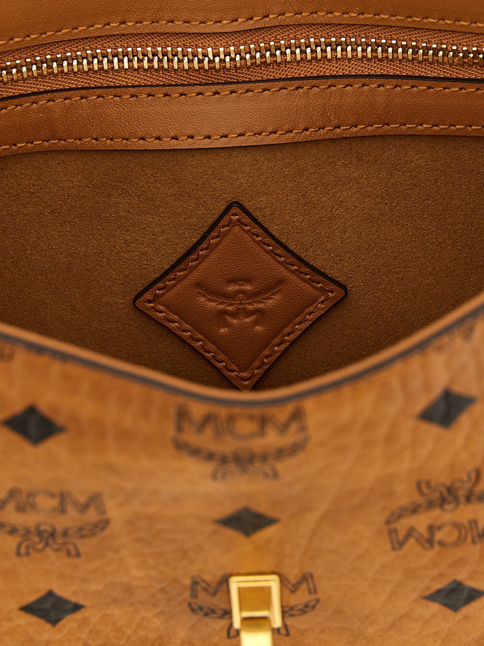 Brown Polyethylene Shoulder Bag