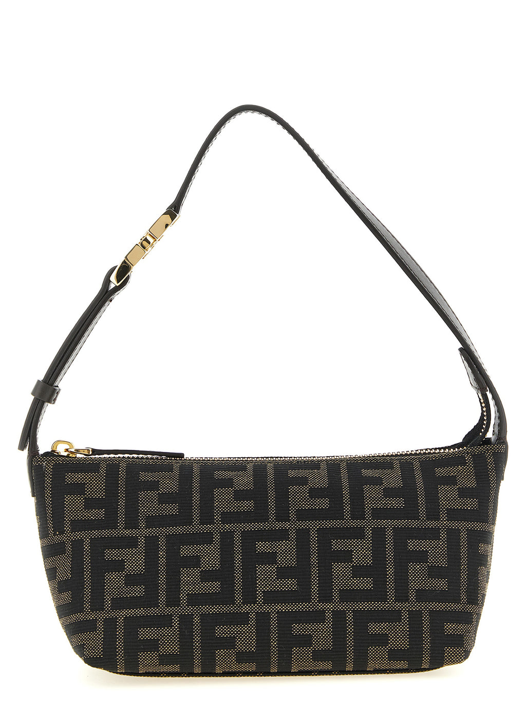 Brown Polyester Clutch Bag