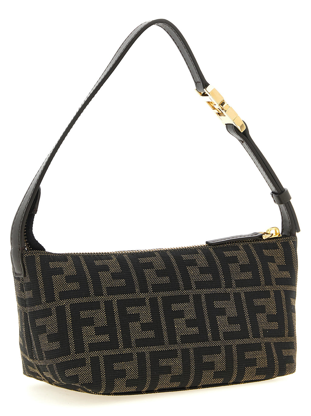 Brown Polyester Clutch Bag