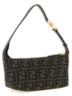 Brown Polyester Clutch Bag