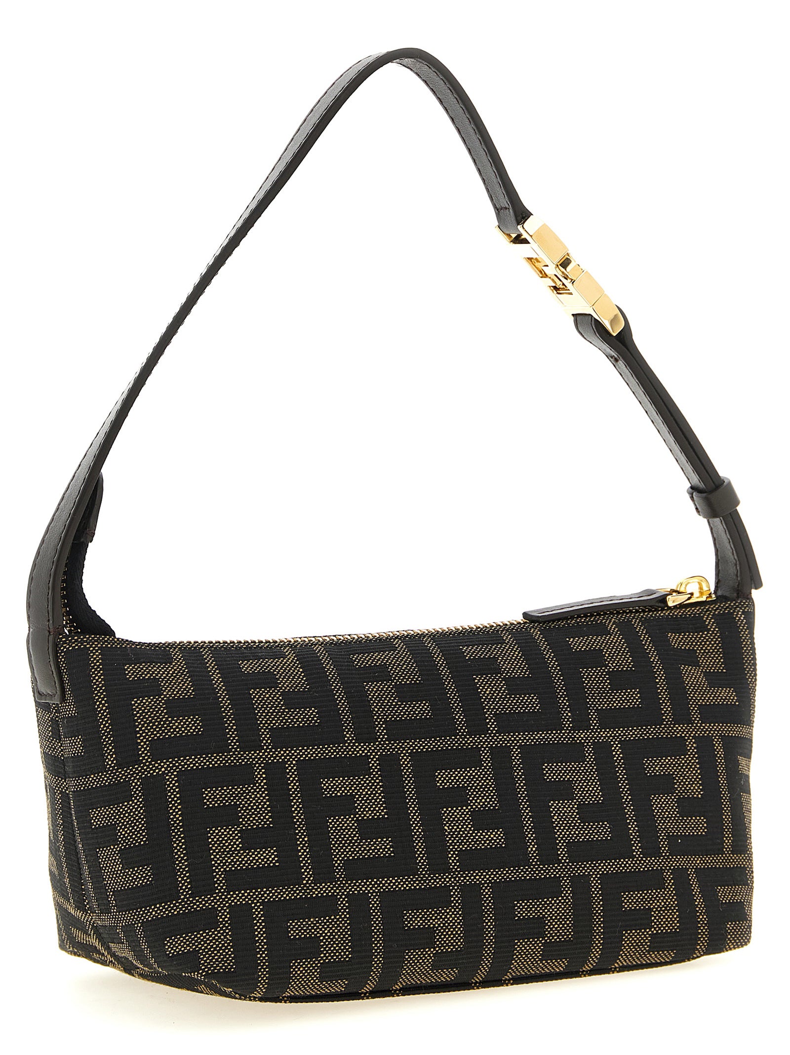Brown Polyester Clutch Bag