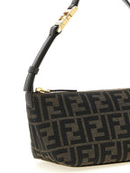 Brown Polyester Clutch Bag