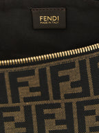 Brown Polyester Clutch Bag