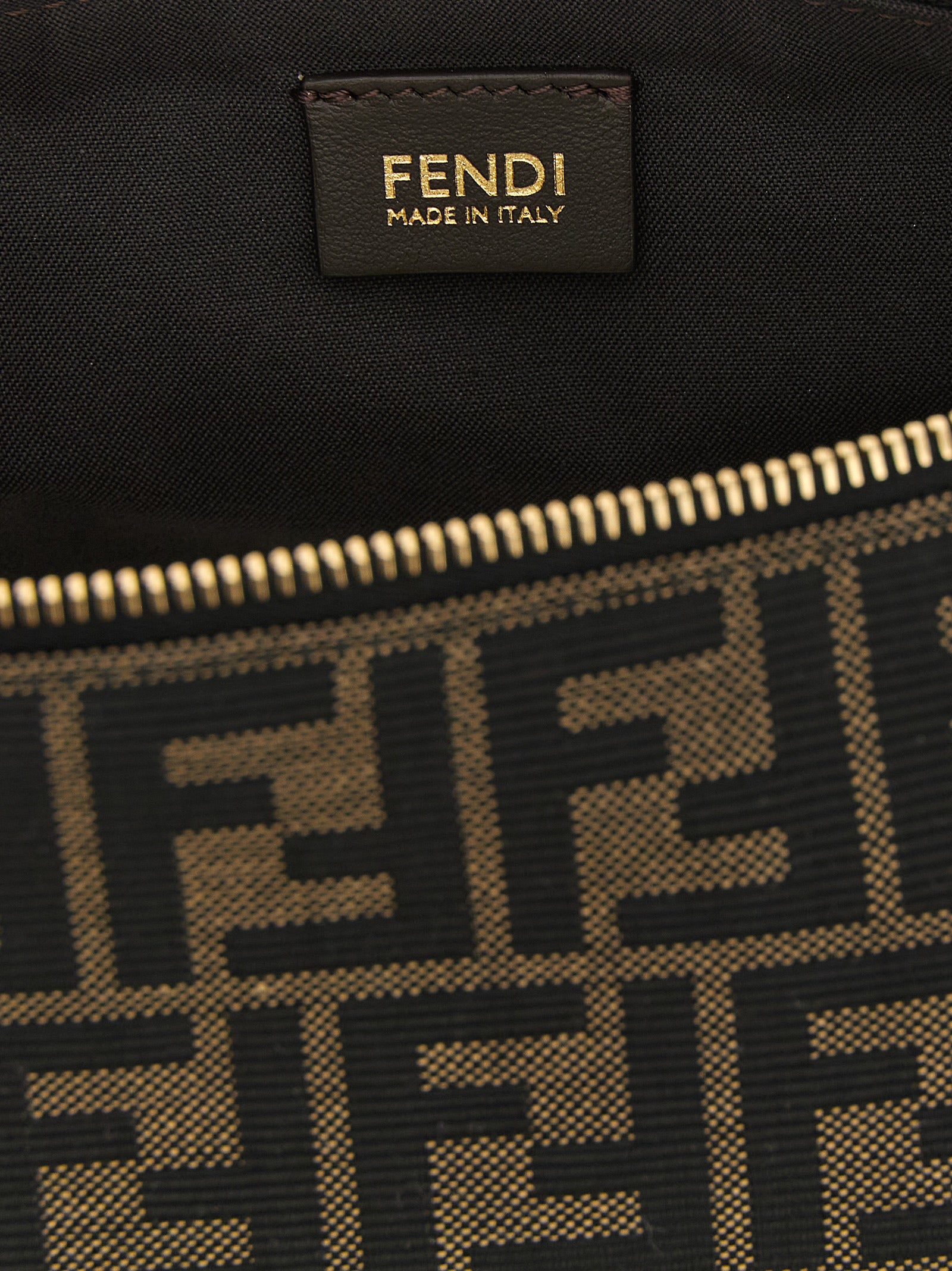 Brown Polyester Clutch Bag