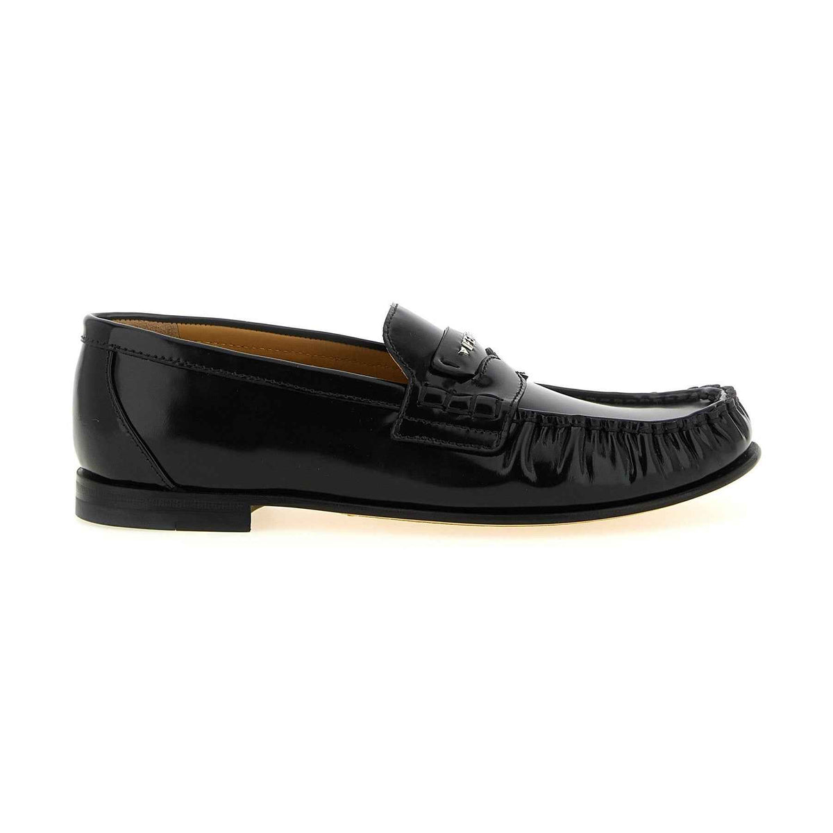 Black Calfskin Slip-On Loafers