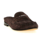 Brown Calfskin Slip-On Loafers