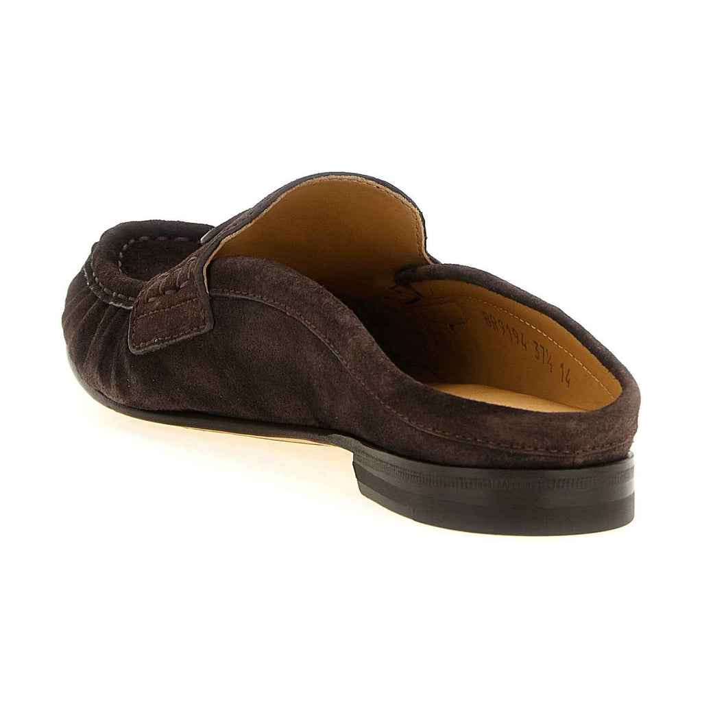 Brown Calfskin Slip-On Loafers