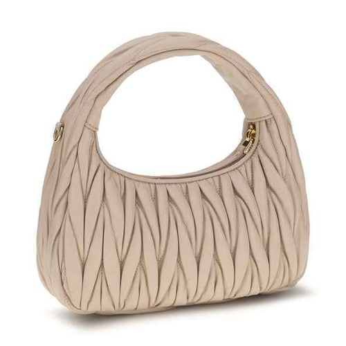 Beige Calf Leather Bos Taurus Handbag