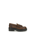 Brown Calf Leather Bos Taurus Platform Loafers
