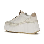 White Calf Leather Bos Taurus Platform Sneakers