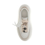 White Calf Leather Bos Taurus Platform Sneakers