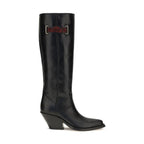Black Calf Leather Bos Taurus Over The Knee