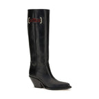 Black Calf Leather Bos Taurus Over The Knee