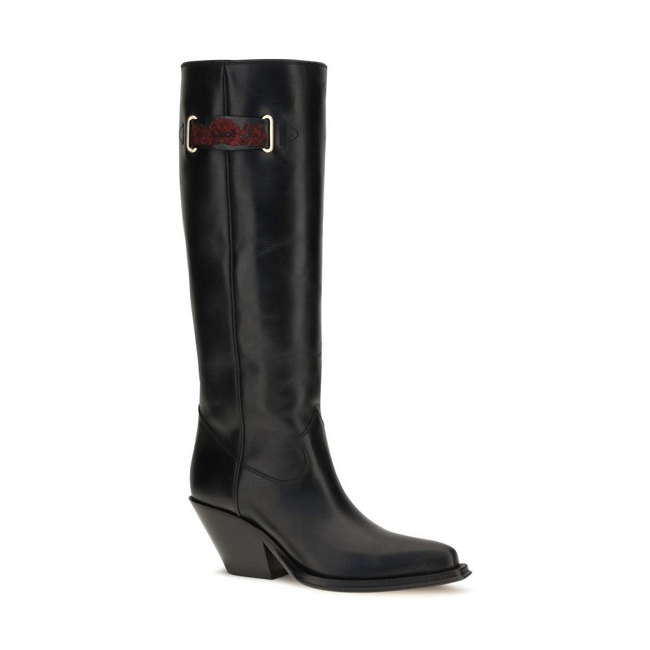 Black Calf Leather Bos Taurus Over The Knee