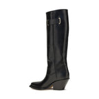 Black Calf Leather Bos Taurus Over The Knee