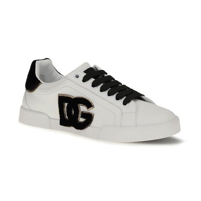 White Calf Leather Bos Taurus Low Top Sneakers