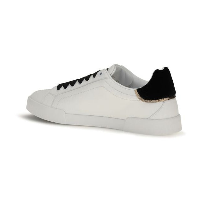 White Calf Leather Bos Taurus Low Top Sneakers