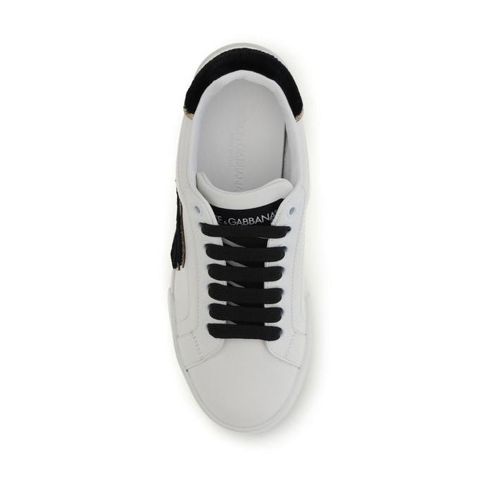White Calf Leather Bos Taurus Low Top Sneakers