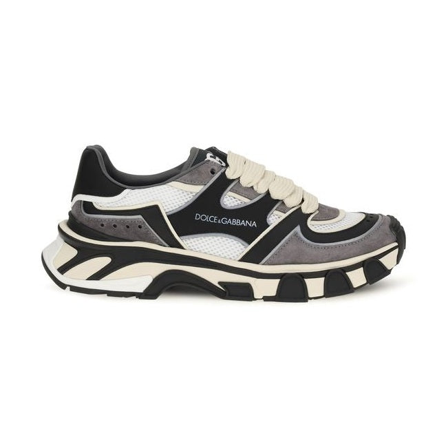 Gray Calf Leather Bos Taurus Chunky Sneakers