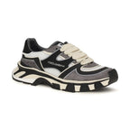 Gray Calf Leather Bos Taurus Chunky Sneakers