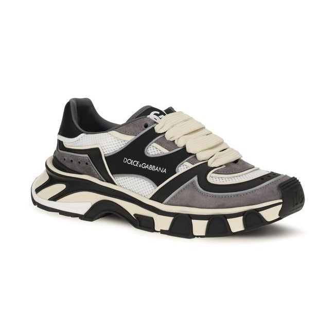 Gray Calf Leather Bos Taurus Chunky Sneakers