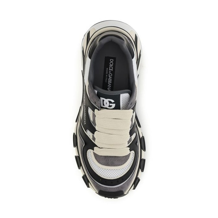 Gray Calf Leather Bos Taurus Chunky Sneakers