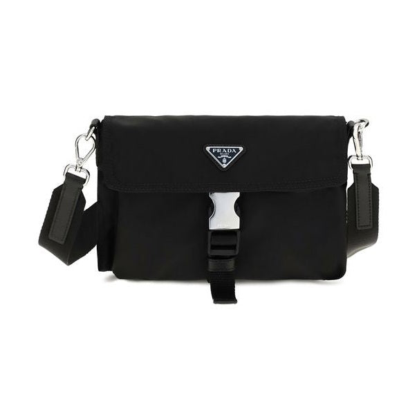Black Recycled Polyamide Shoulder Bag