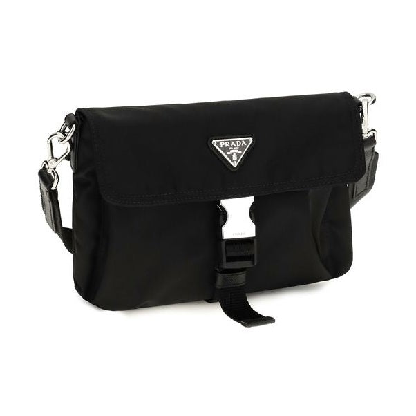 Black Recycled Polyamide Shoulder Bag
