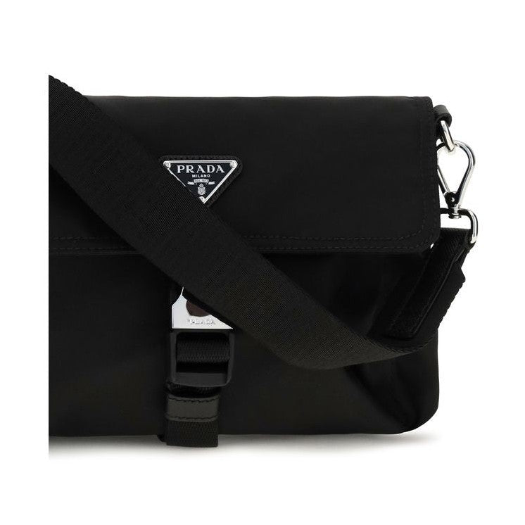 Black Recycled Polyamide Shoulder Bag
