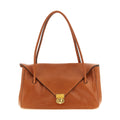 Brown Calfskin Shoulder Bag