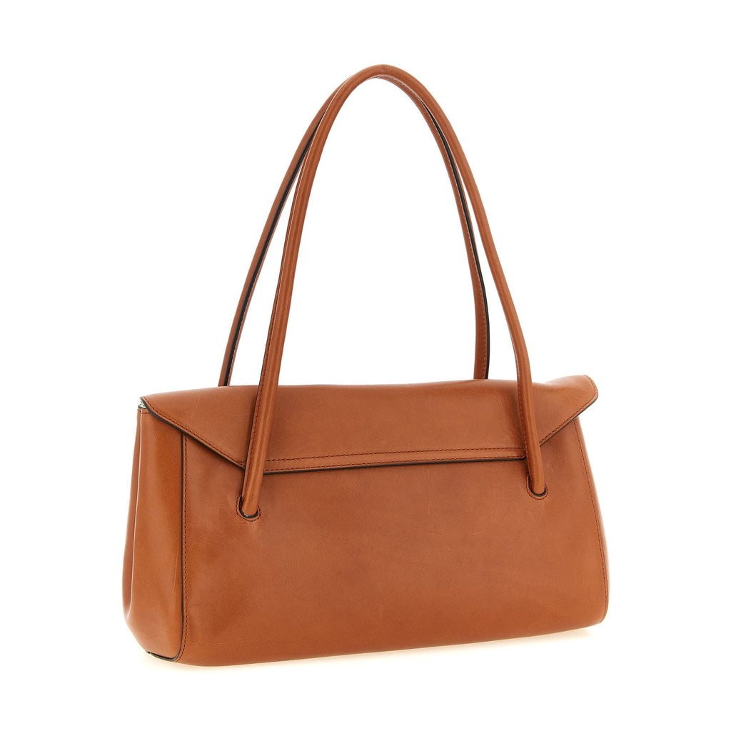 Brown Calfskin Shoulder Bag