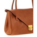 Brown Calfskin Shoulder Bag