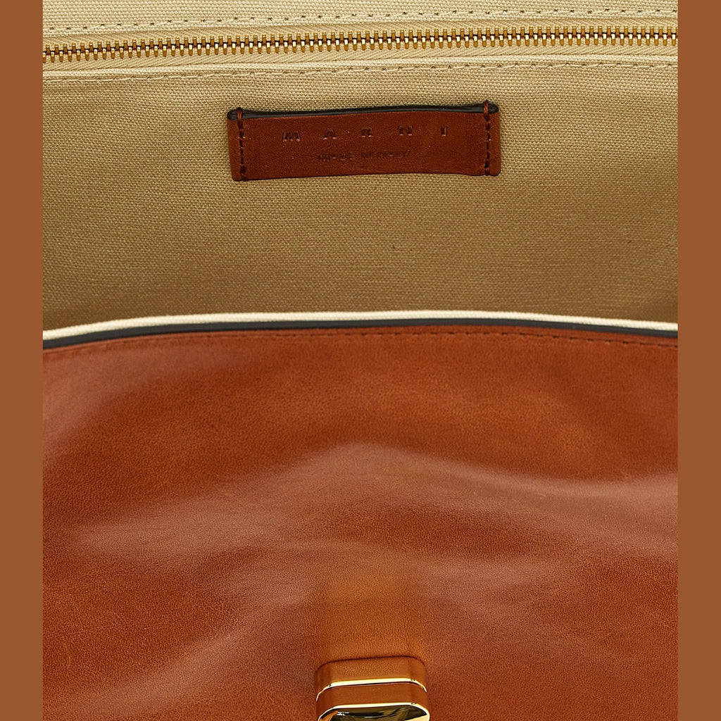 Brown Calfskin Shoulder Bag