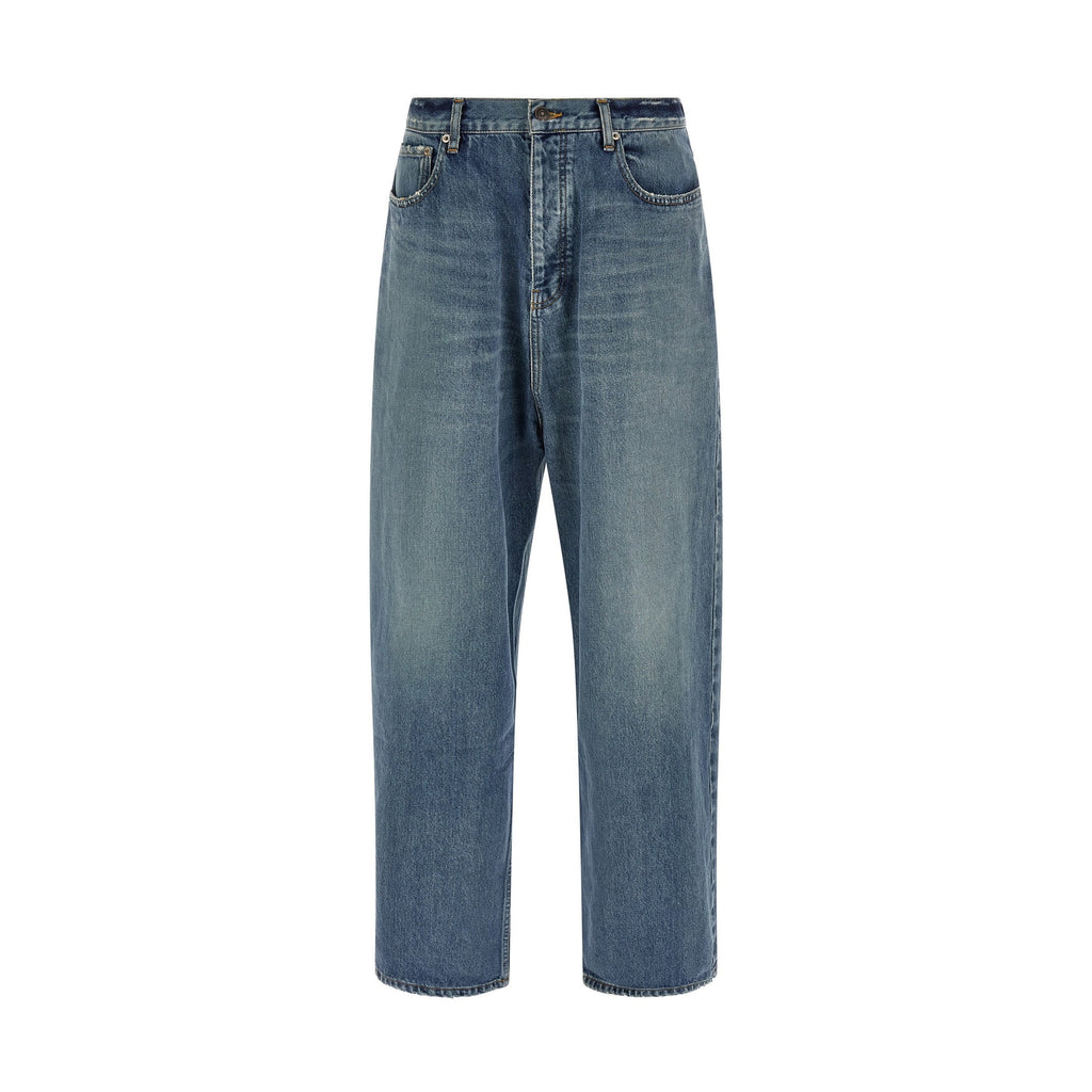 Blue Cotton Relaxed Fit Jeans