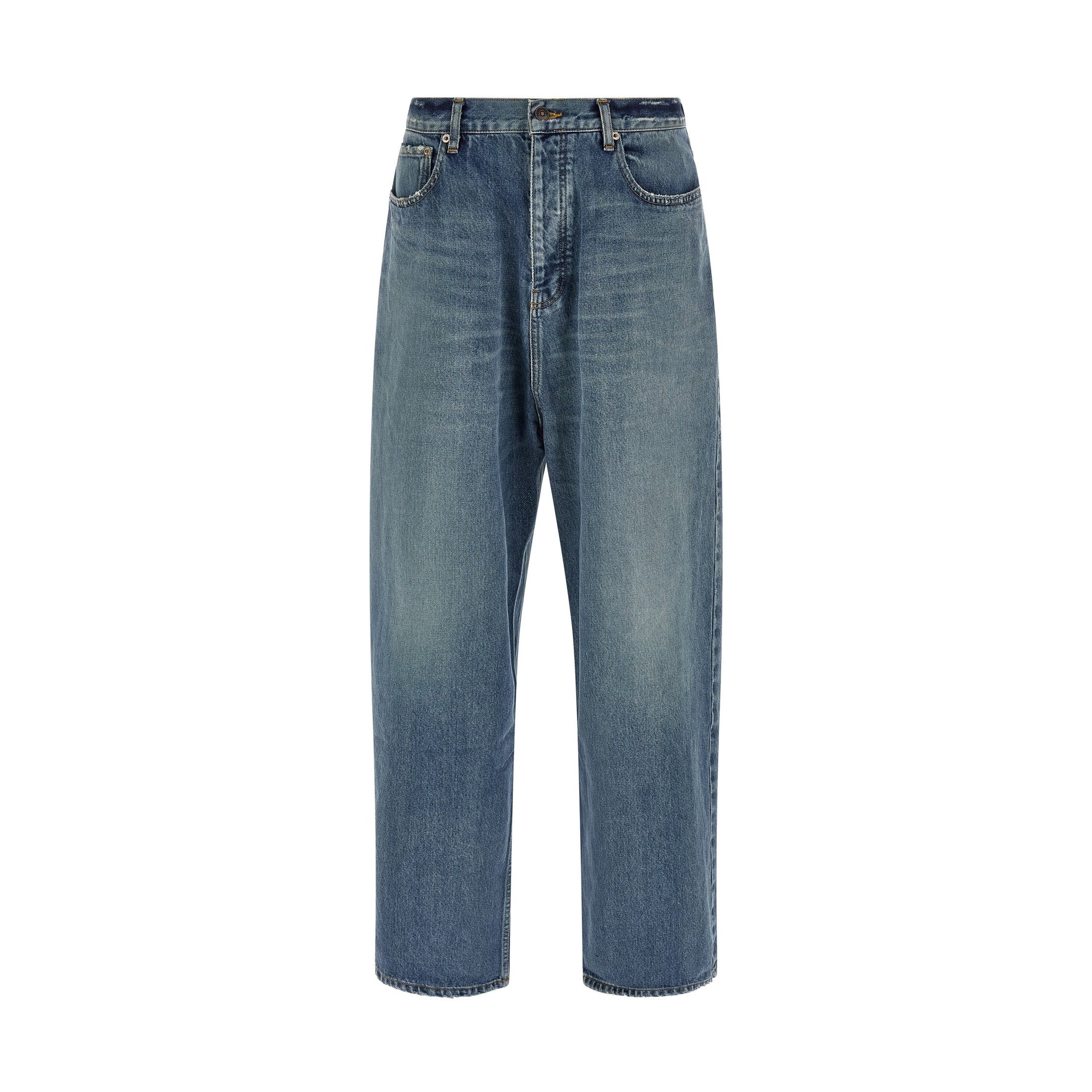 Blue Cotton Relaxed Fit Jeans