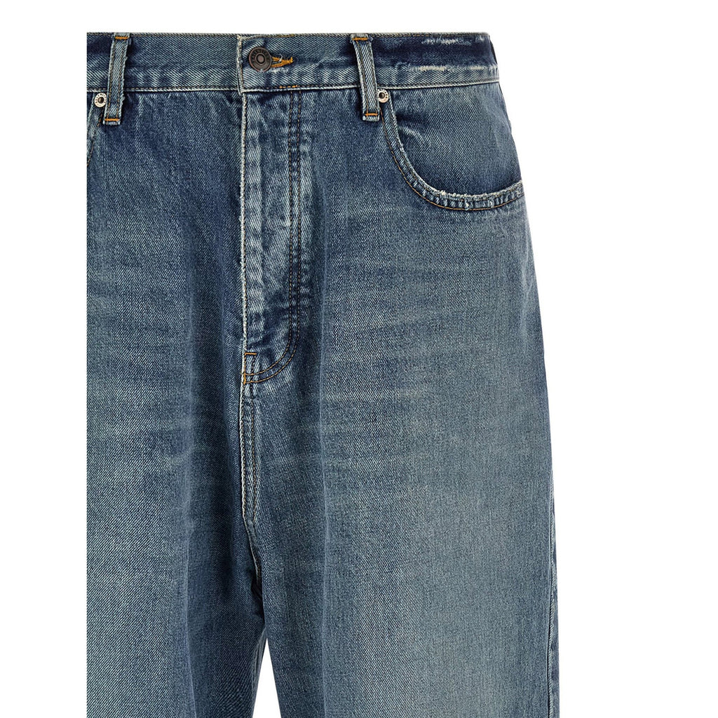 Blue Cotton Relaxed Fit Jeans
