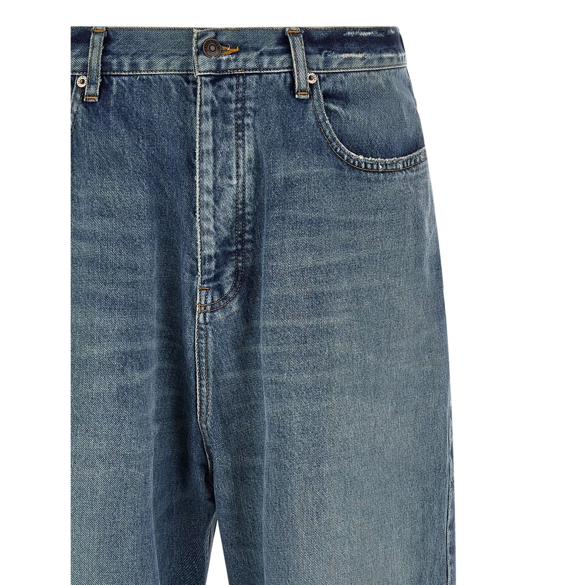 Blue Cotton Relaxed Fit Jeans