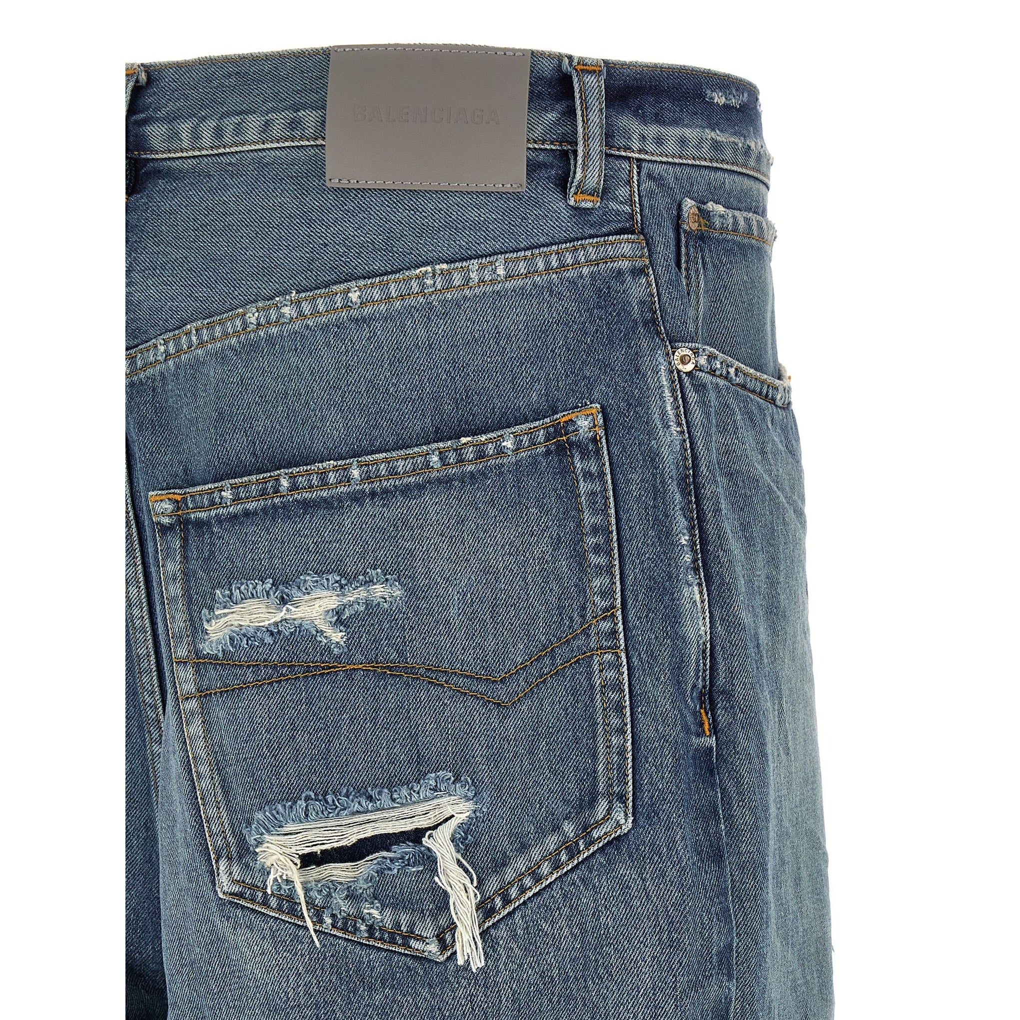 Blue Cotton Relaxed Fit Jeans