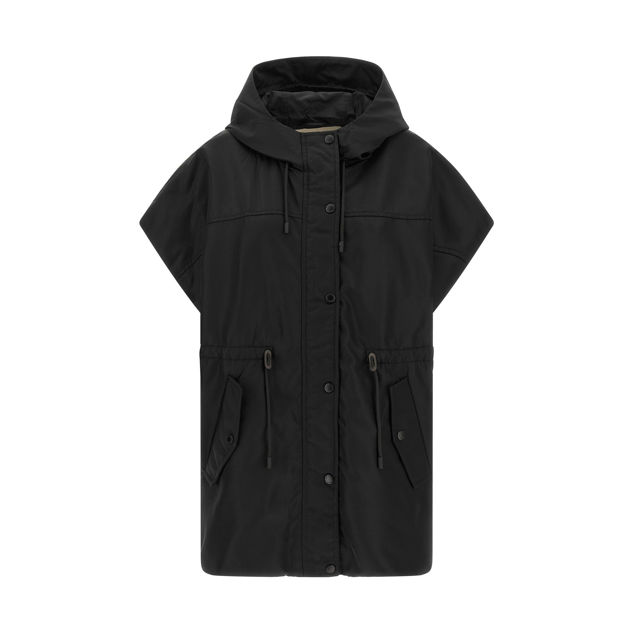 Black Polyamide Sleeveless Jacket