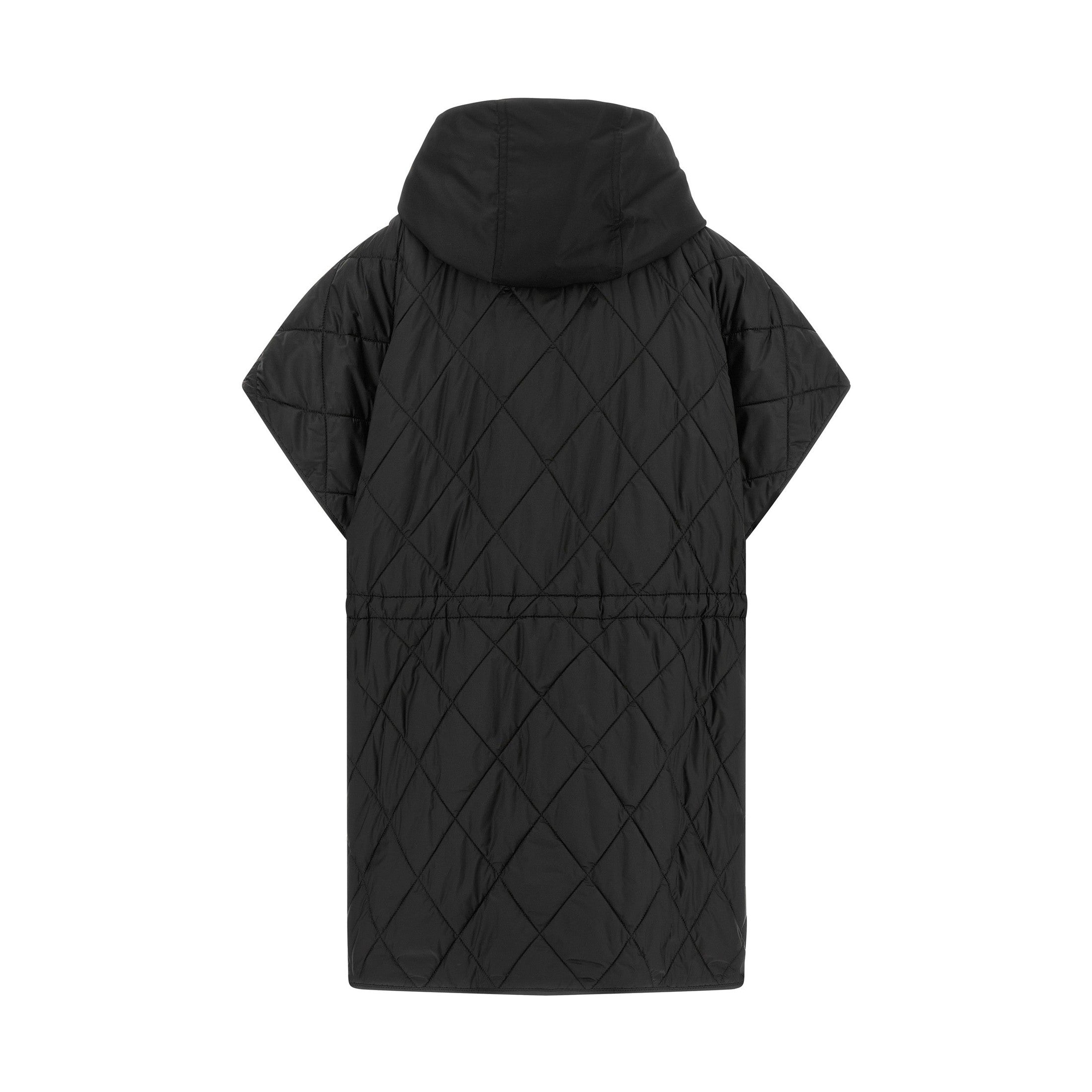 Black Polyamide Sleeveless Jacket