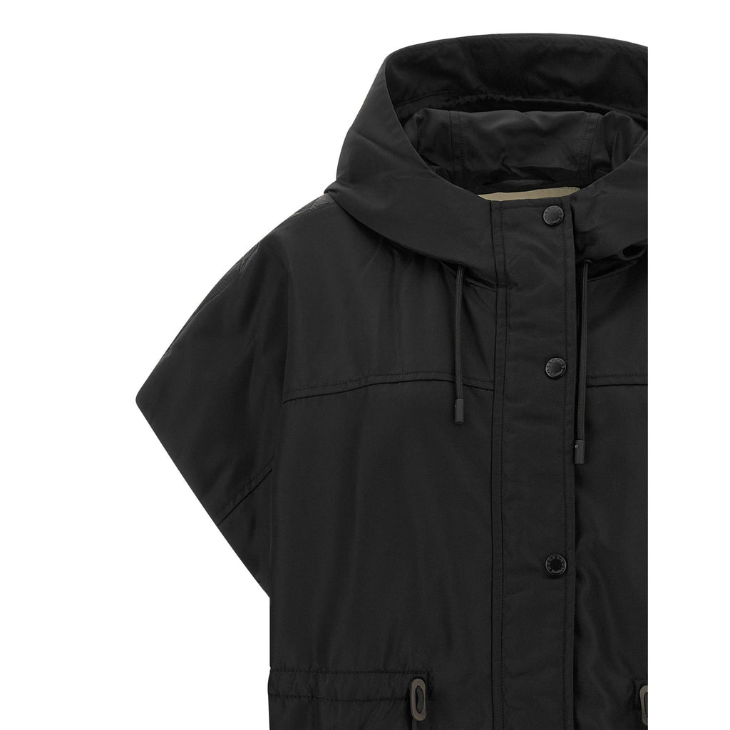 Black Polyamide Sleeveless Jacket