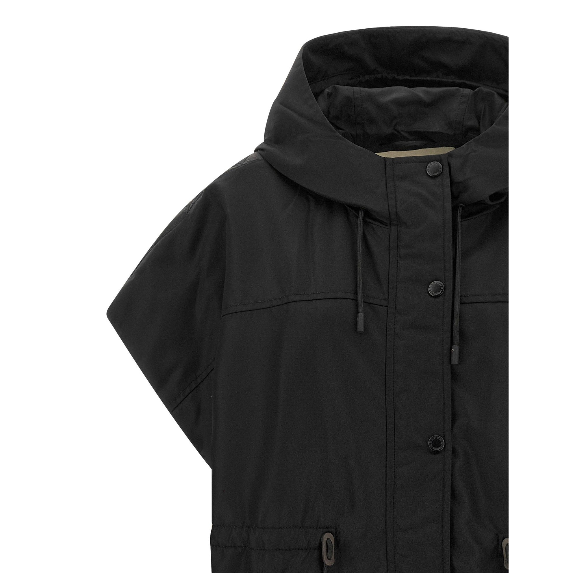 Black Polyamide Sleeveless Jacket