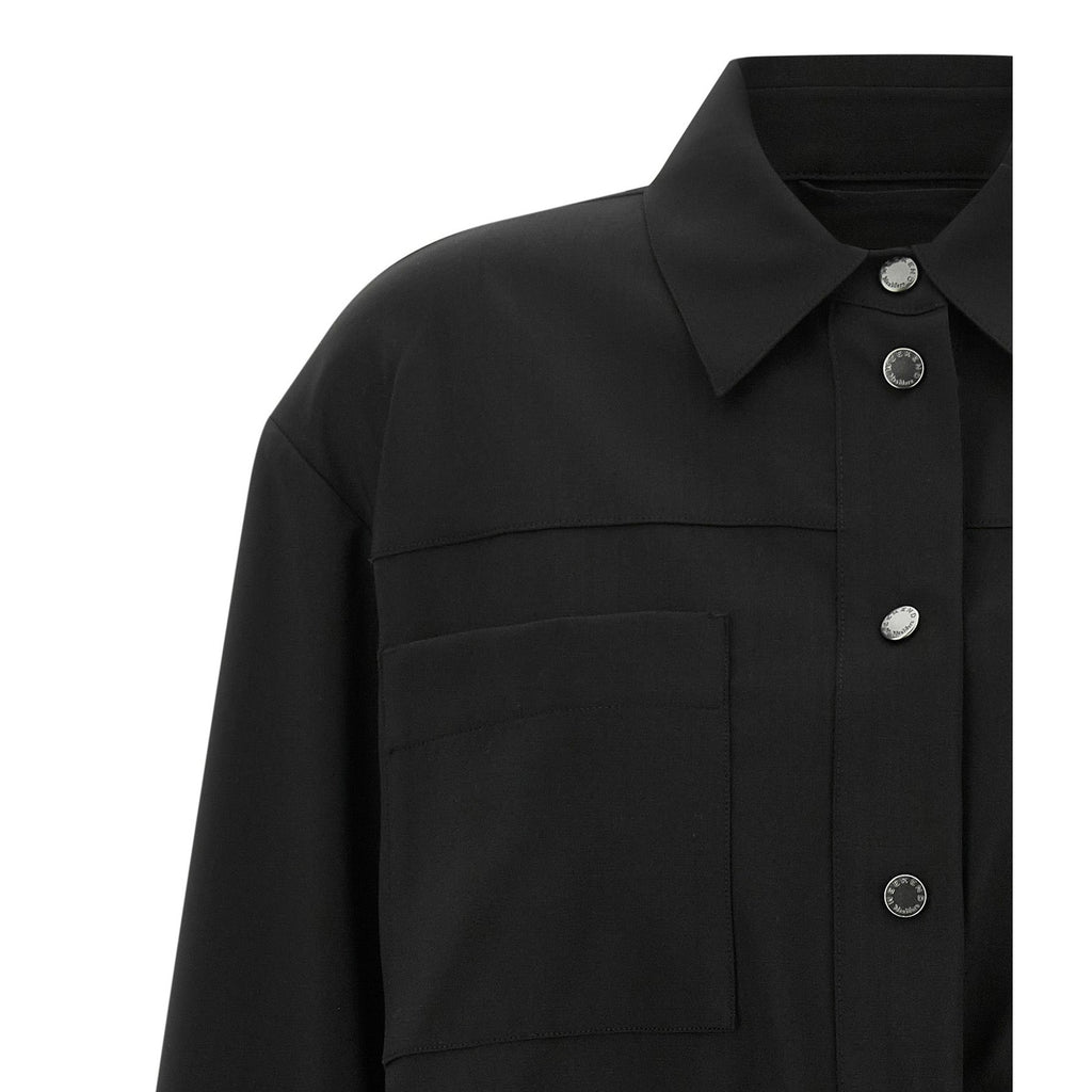 Black Wool Full-Length Jacket