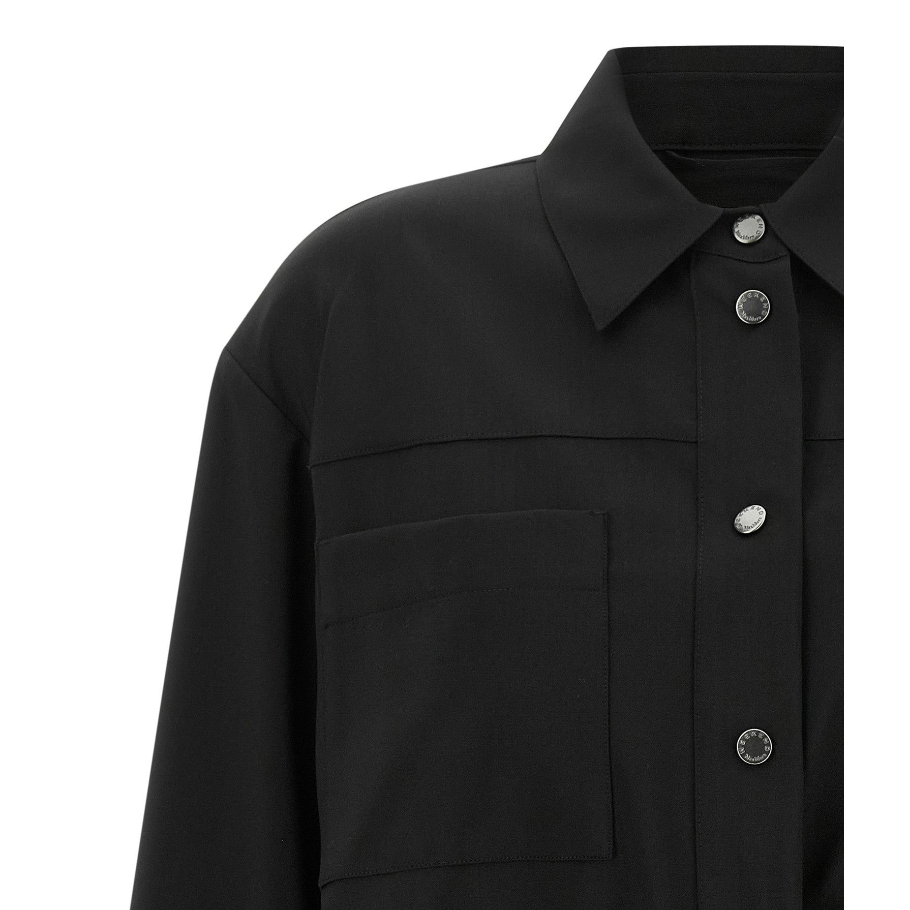 Black Wool Full-Length Jacket