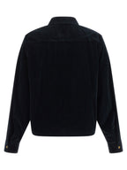Blue Cotton Full-Length Jacket