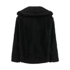 Black Alpaca Leather Coat