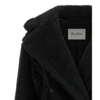 Black Alpaca Leather Coat